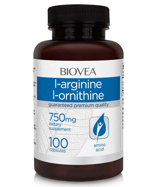 L-arginine L-ornithine 750 mg Biovea